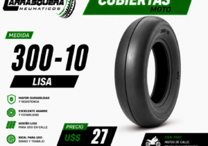 Cubierta Moto 300-10 Lisa Carrasquera