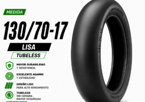 Cubierta Moto 130/70-17 Lisa Tubeless Carrasquera