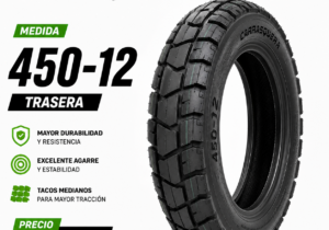 Cubierta Moto 450-12 Trasera Carrasquera
