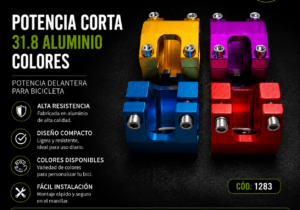 Potencia corta 31.8 aluminio colores